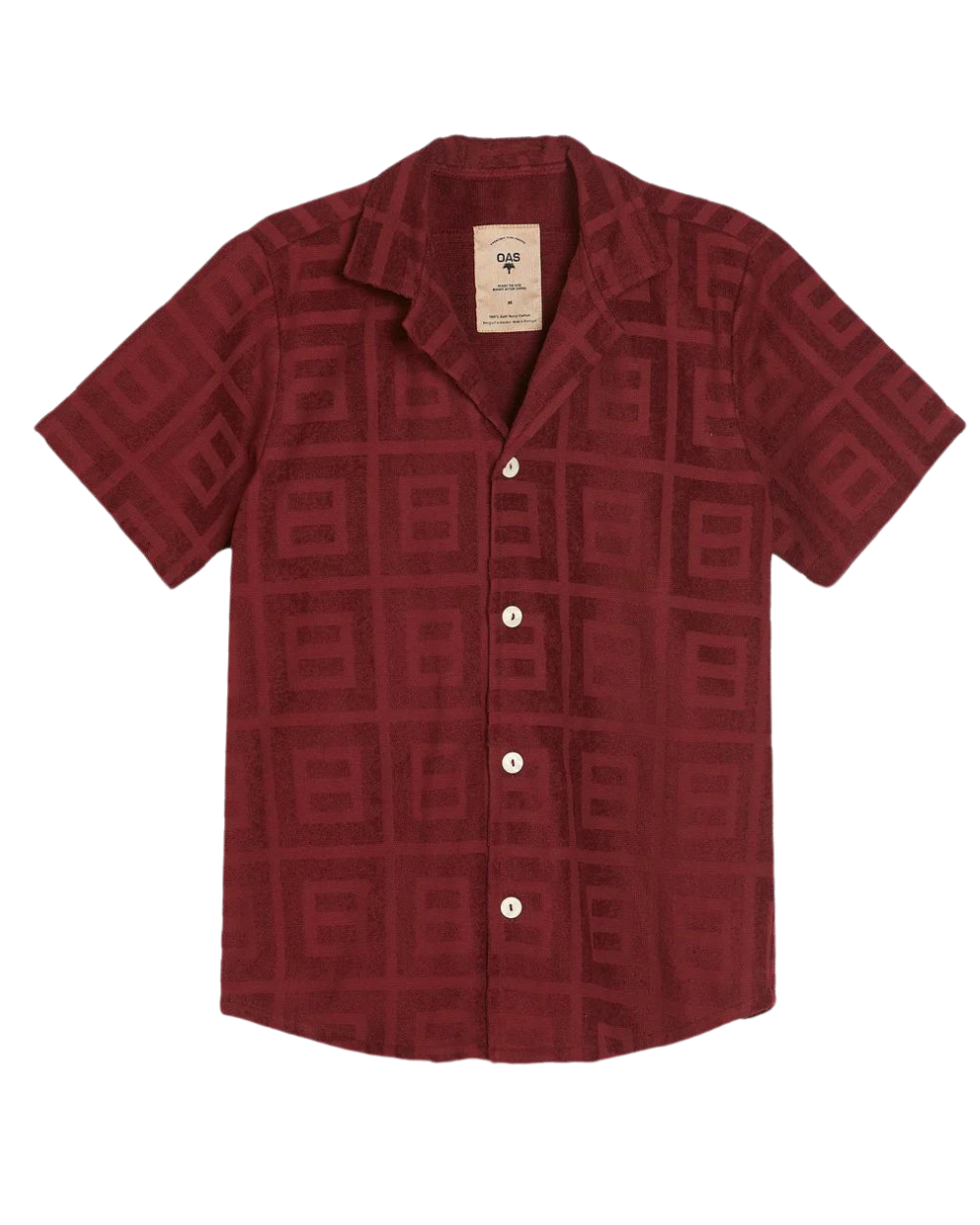 SALE-Burgundy Pattern Cuba Terry Shirt