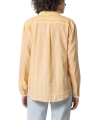 Yellow Striped Button Front Shirt-50% OFF