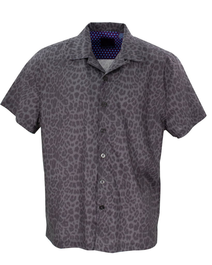 Black Leopard Short Sleeve Shirt
