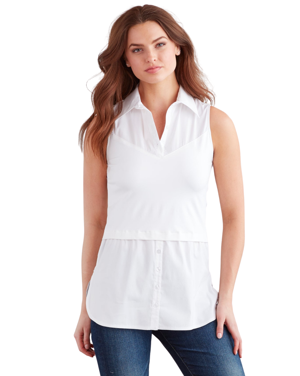 Sleeveless Layering Shirt Tank