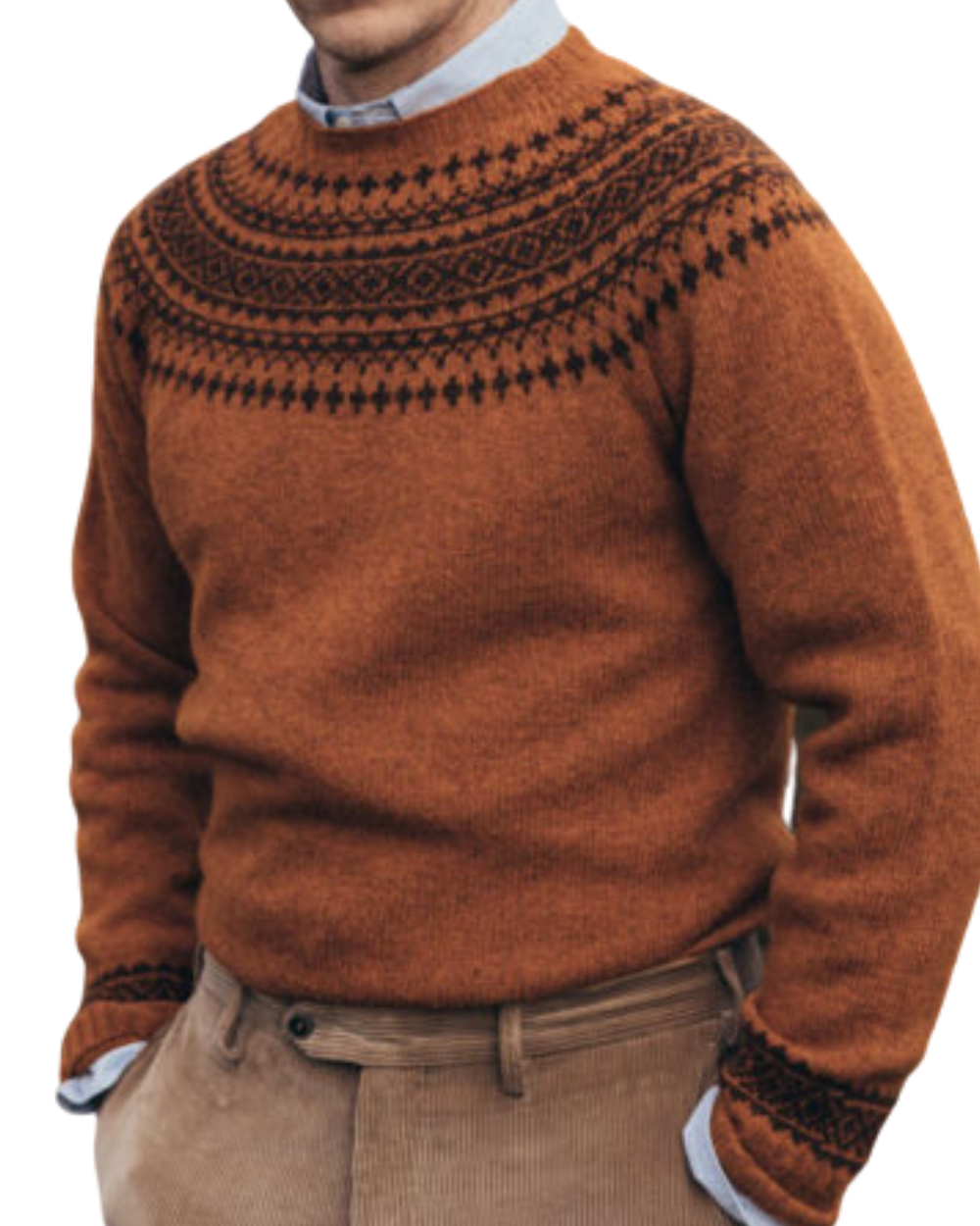 Chunky Yoke Crew Sweater