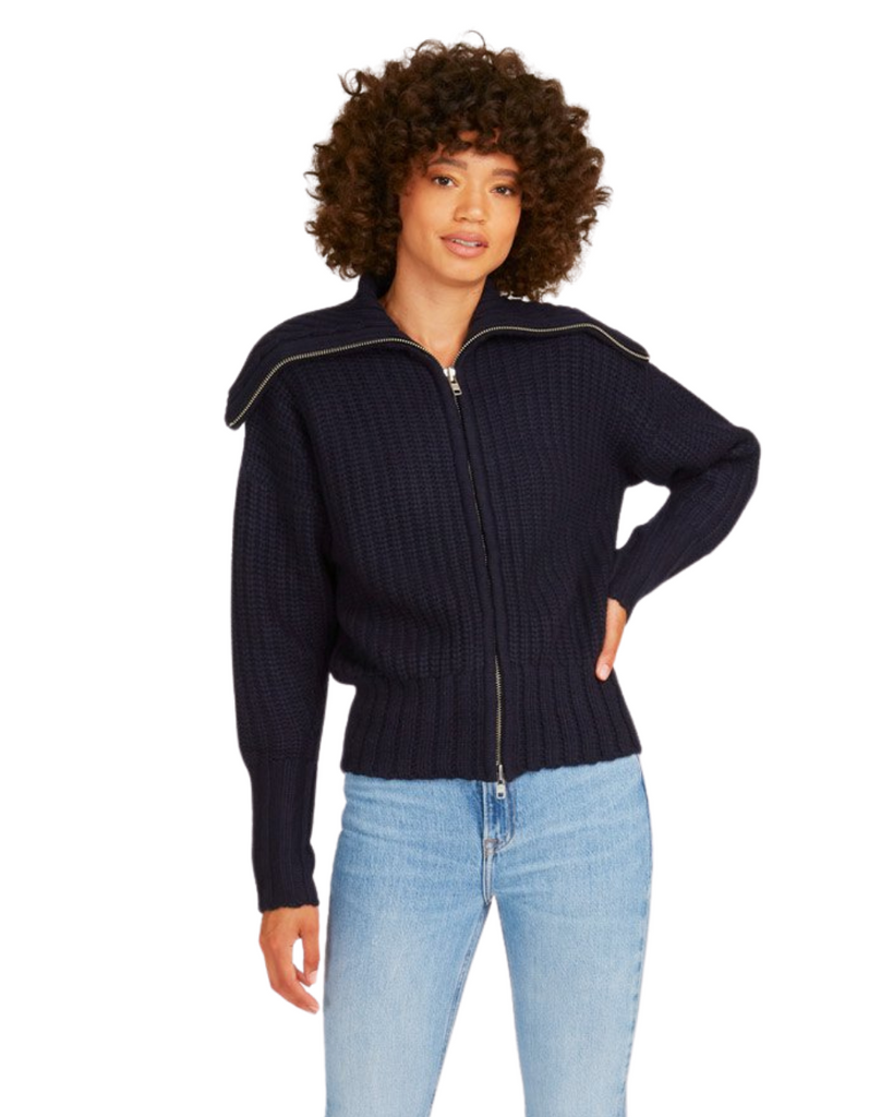 Chunky Front Zip Sweater Jacket-25% OFF at Checkout